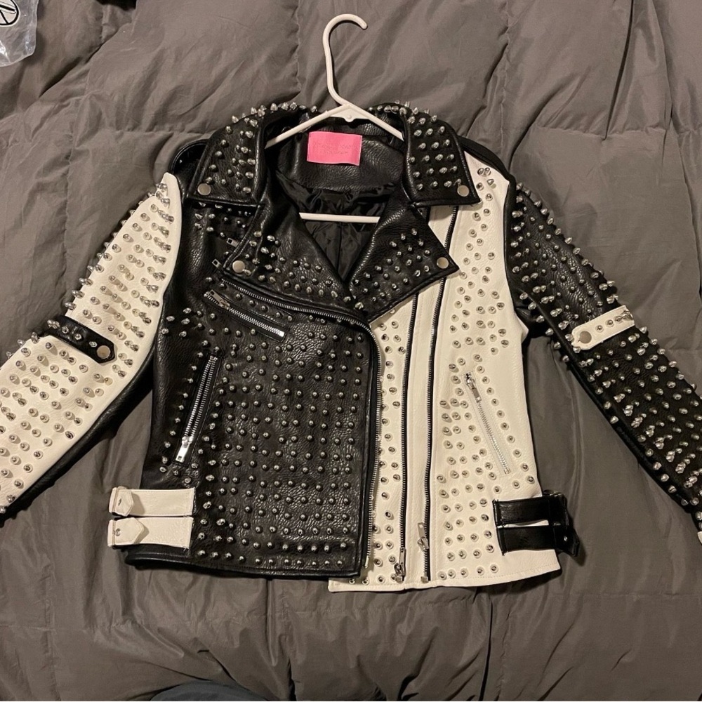 Azalea Wang Black And White Studded Jacket